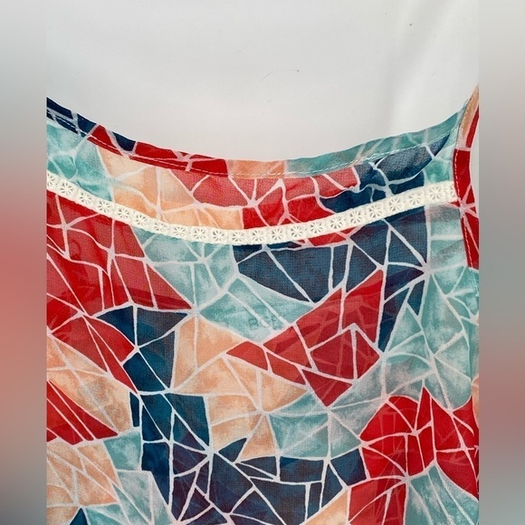 BCBGeneration sheer multicolored see through baggy loose fit tank top large - Picture 2 of 12